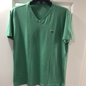 Men’s Lacoste v-neck, short sleeve t-shirt